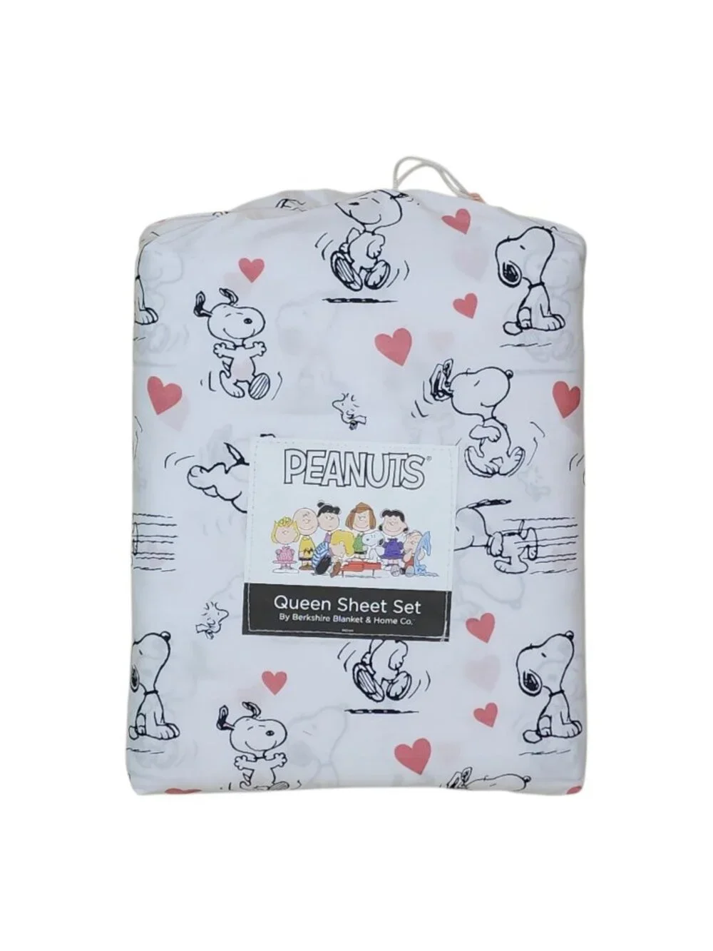 Peanuts Snoopy Queen Sheet Set By Berkshire Valentine Pink Hearts Polyester